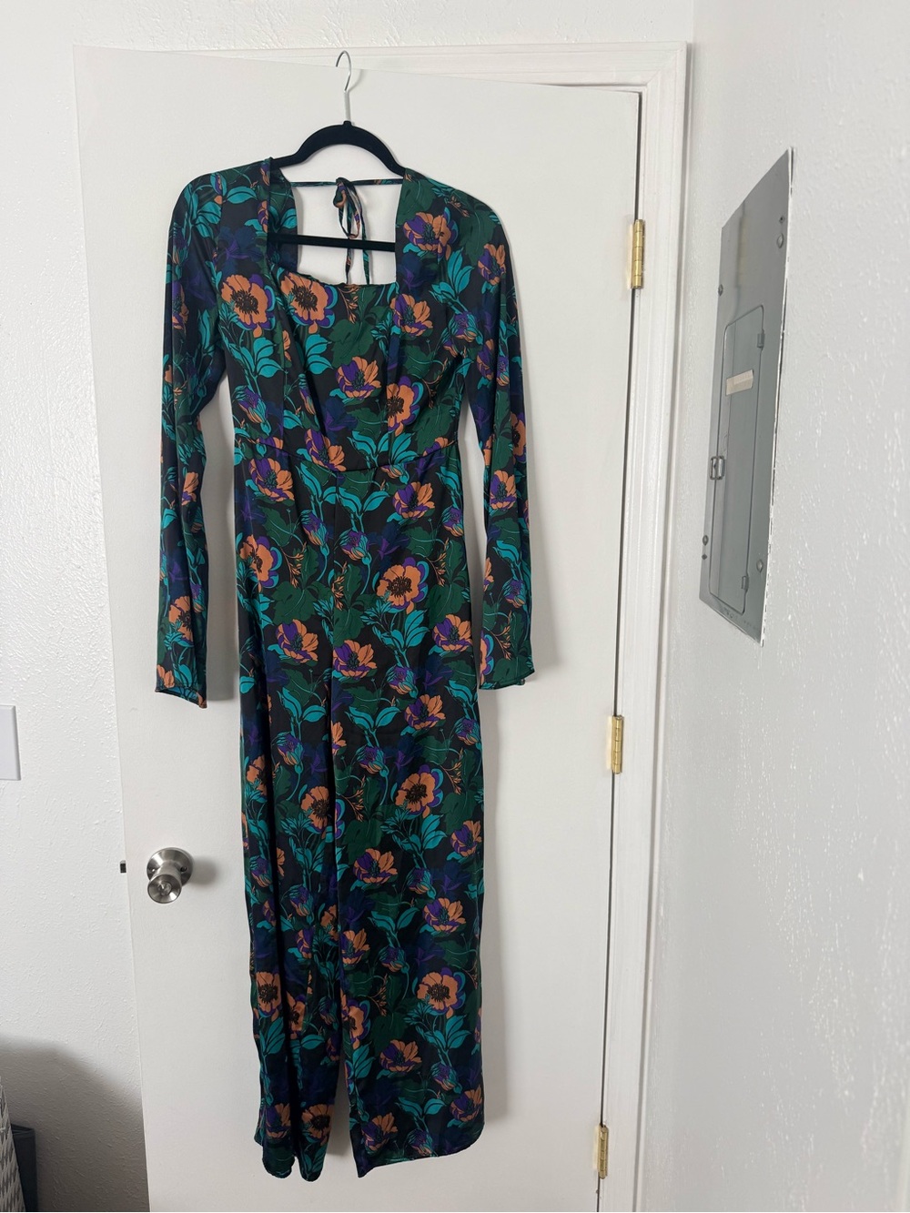 Topshop Long Sleeve Floral Jumpsuit